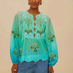 Embroidery Palmtree Denim Short
 – FARM Rio
