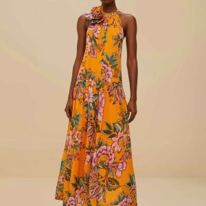 Orange Wonderful Bouquet Maxi Dress
 – FARM Rio