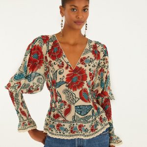 Sand Francesca Long Sleeve Blouse