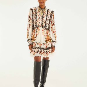 Cream Berry Garden Mini Dress