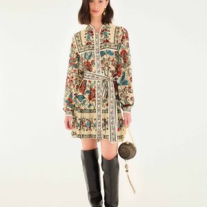 Sand Francesca Long Sleeve Mini Dress