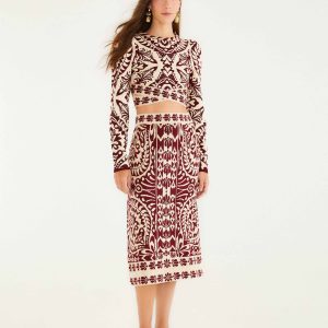 Pineapple Love Knit Midi Skirt