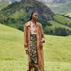 Green Flowering Garden Tree Sleveeless Midi Dress