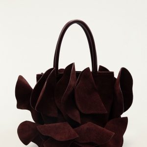 Brown Leather Flower Bag