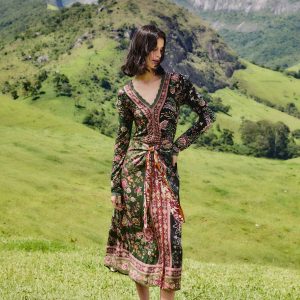 Mixed Winter Garden Lenzing™ Ecovero™ Viscose Midi Skirt