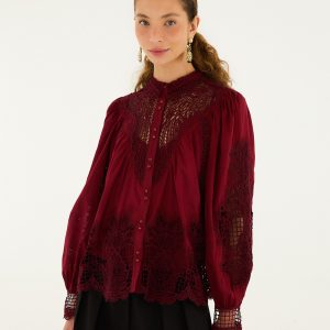 Berry Garden Guipure Organic Cotton Blouse