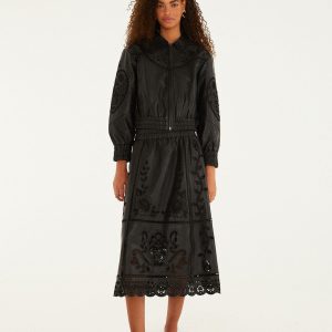 Black Richelieu Heart Skirt