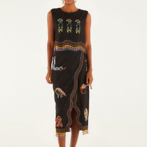 Ana Leovy Farm Rio Figures Lenzing™ Ecovero™ Euroflax™ Wrap Midi Skirt