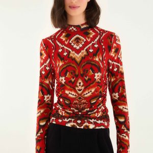 Cream Ainika Pineapple Ikat Blouse