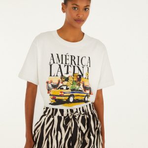 Black Tropical Zebra Organic Cotton Mini Skirt