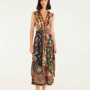 Mixed Winter Garden Lenzing™ Ecovero™ Viscose Sleeveless Maxi Dress
