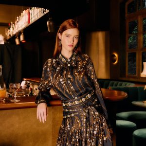 Black Garden Belted Lenzing™ Ecovero™ Viscose Mini Skirt