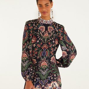 Black Marvelous Garden Lenzing™ Ecovero™ Mini Dress