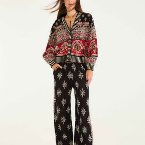 Black Ainika Love Coconut Groove Knit Pants