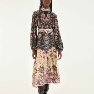 Marvelous Garden Black Midi Dress
 – FARM Rio