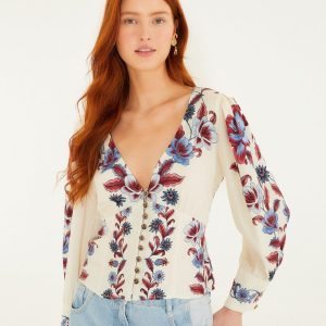 Off-White Malu Winter Buttoned Long Sleeve Blouse