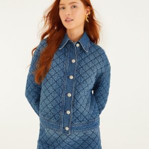 Denim Quilted Mini Skirt