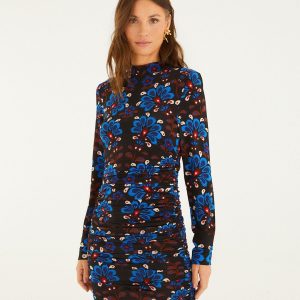 Black Latina Scarf Jersey Mini Dress