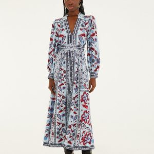 Soft Blue Marcelle Maxi Dress
 – FARM Rio
