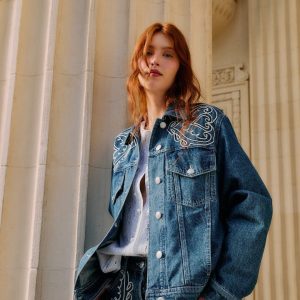 Denim Cornely Buttoned Embroidered Jacket