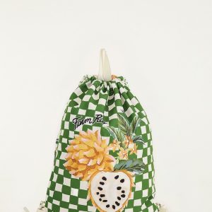 Green Biriba Drawstring Beach Bag