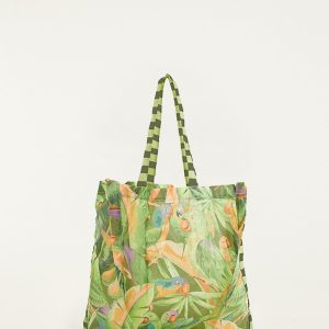 Green Bird Jungle Tote Fruit Bag