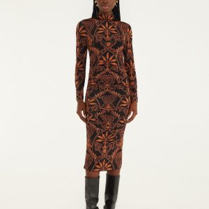 Black Cornely Ainika Jersey Midi Dress