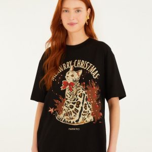 Black Meawrry Christmas Organic Cotton T-Shirt