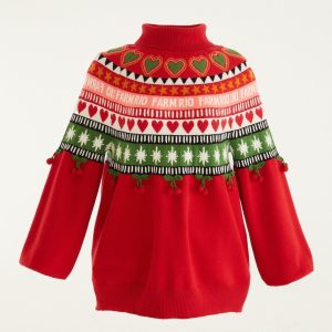 Red Christmas Hearts Knit Sweater