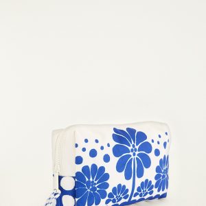 Blue Macaw Striped Pouch Bag