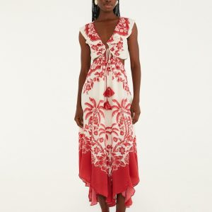 Sand Guanacaste Cut-Out Waist Sleeveless Midi Dress